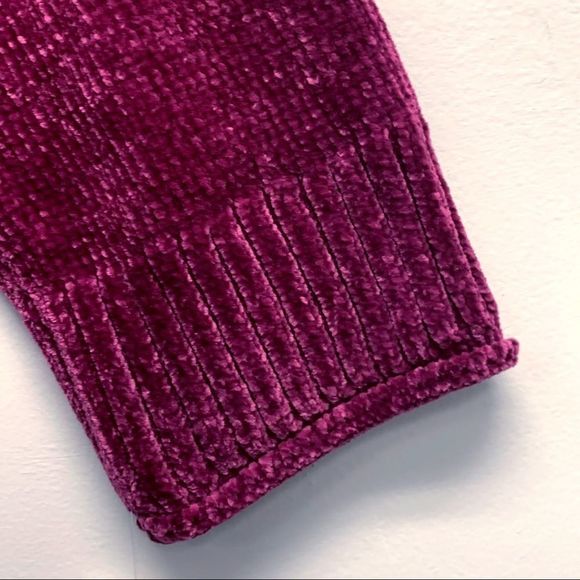 Plus Size Fuchsia Rib Knit Chenille Scoop Neck Sweater, 3X - Picture 8 of 11